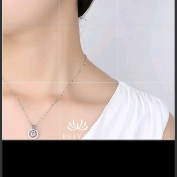 White Topaz White Gold Pendant Necklace - Picture 3 of 3